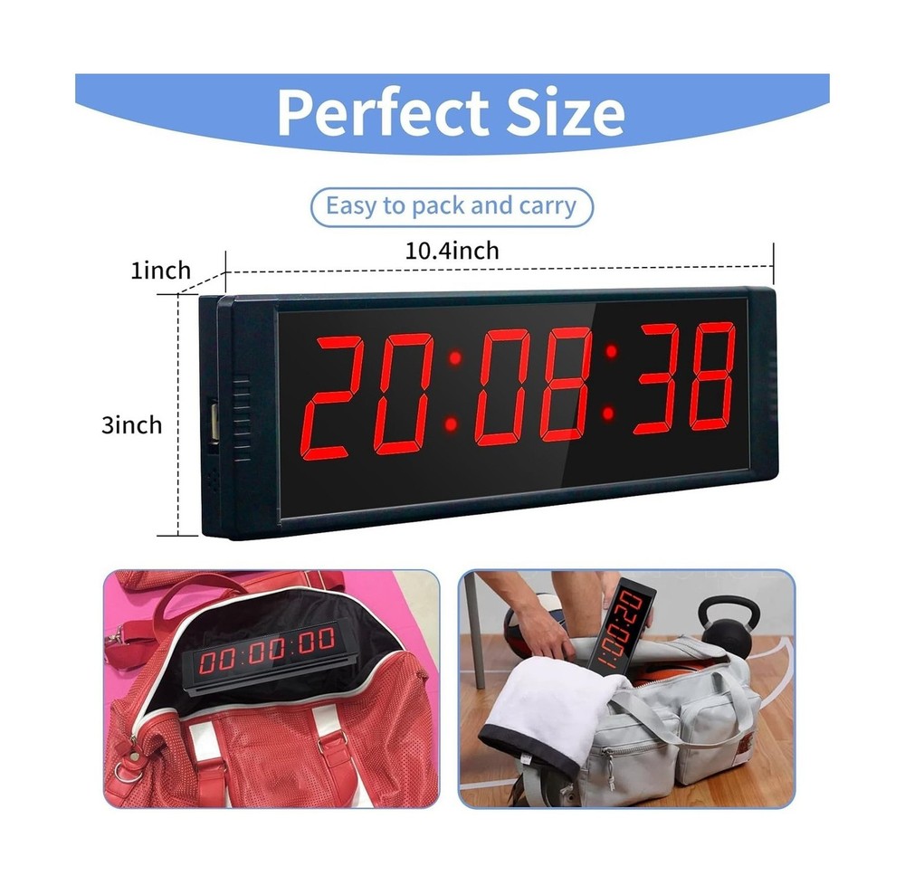 Large Stopwatch with Start/Stop Button, LED Digital Timer with Remote, Countd...