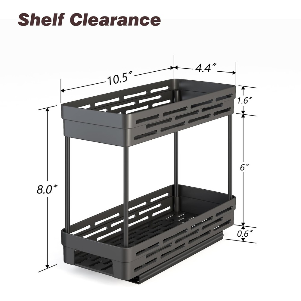 Pull Out Spice Rack Organizer for Cabinet, 3 Packs Slide Out Spice Racks Orga...