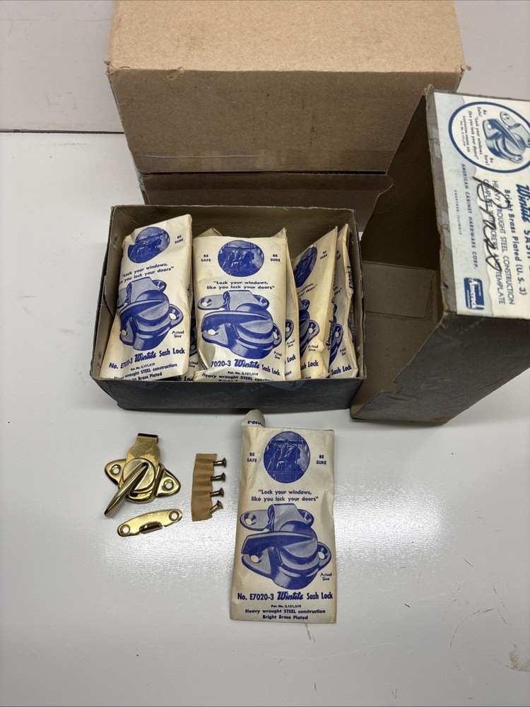 10-Vintage Wintite Sash Lock Brass E7020-3
