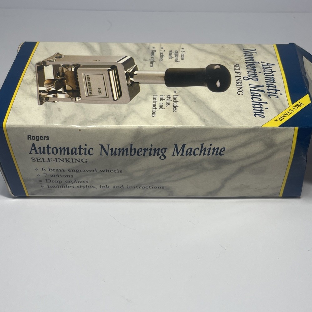 Rogers Automatic Numbering Machine Self Inking Used