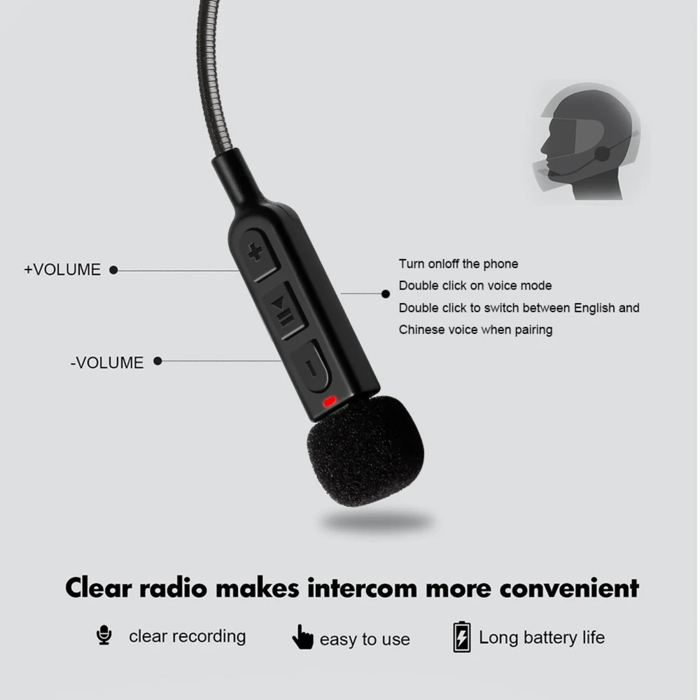 Motorcycle Helmet Bluetooth 5.3 Headset | Wireless Stereo Intercom | Hands-Free