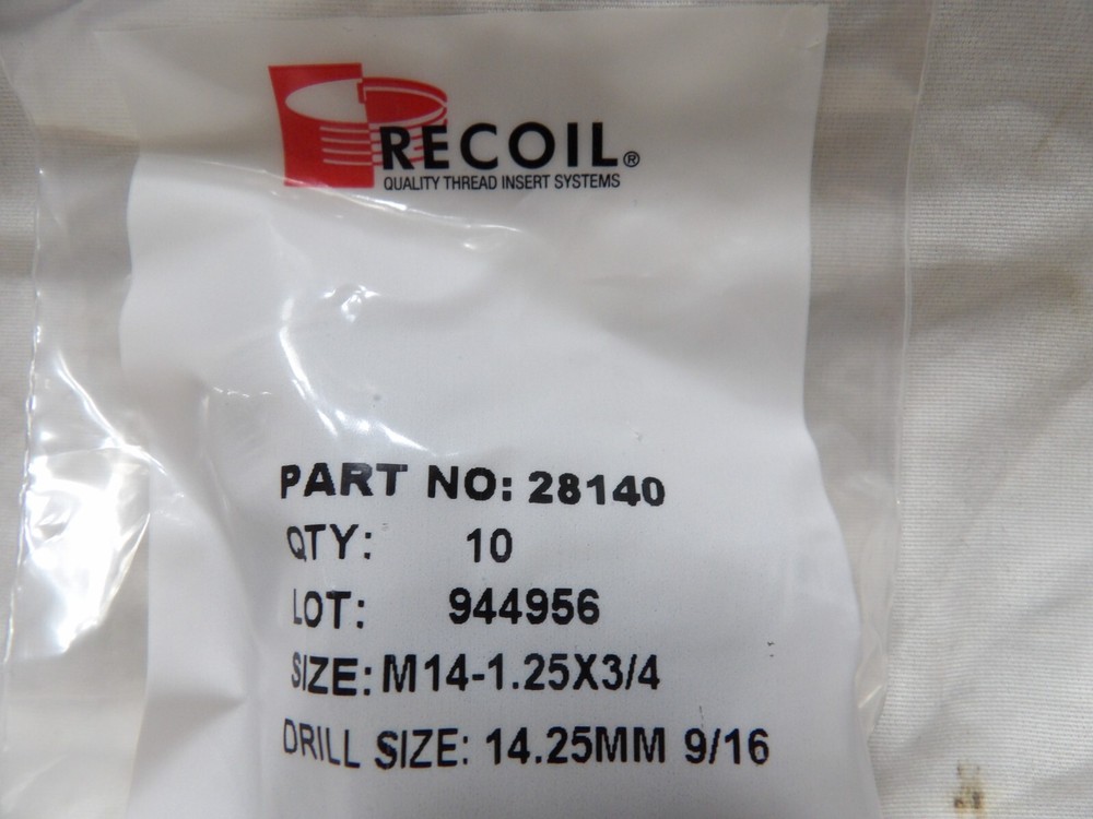 Recoil #28140 Thread Insert M14-1.25 x 3/4 (Pkg of 10)