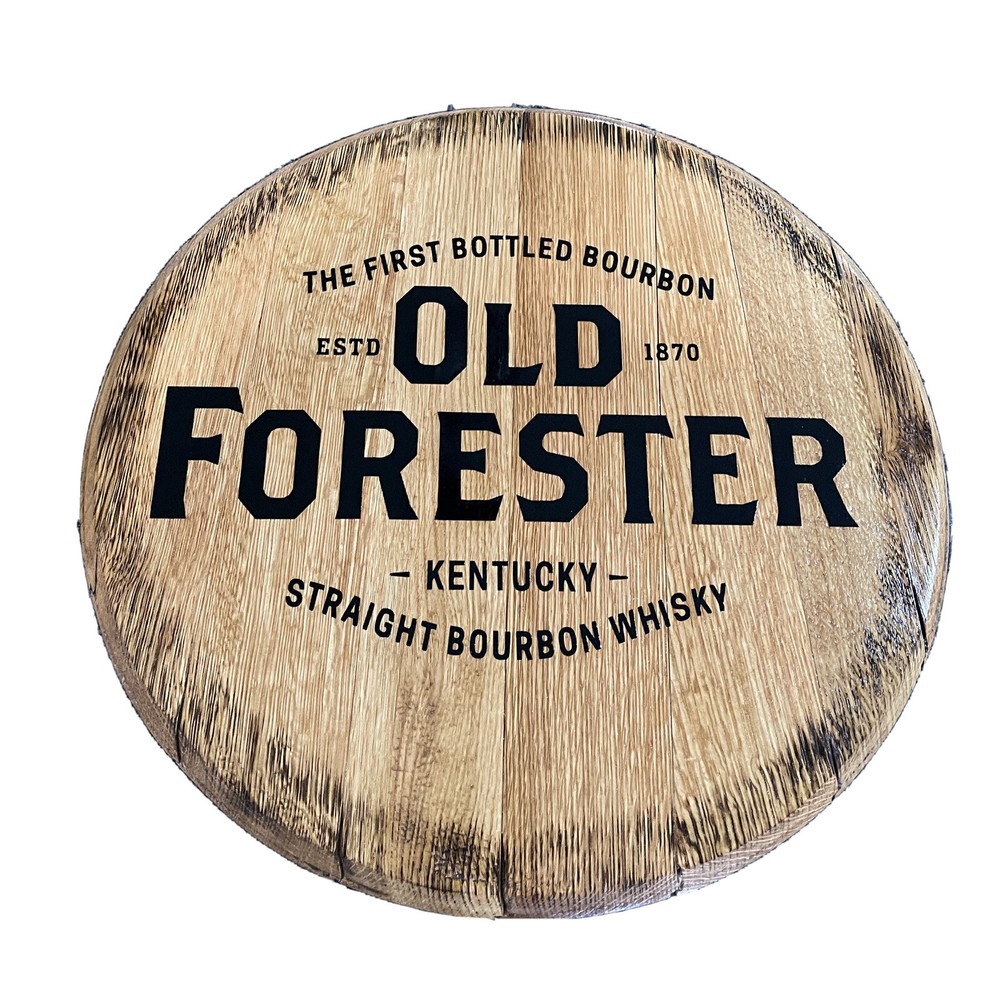 Authentic Old Forester Bourbon Barrel Head 21.5” Dia.