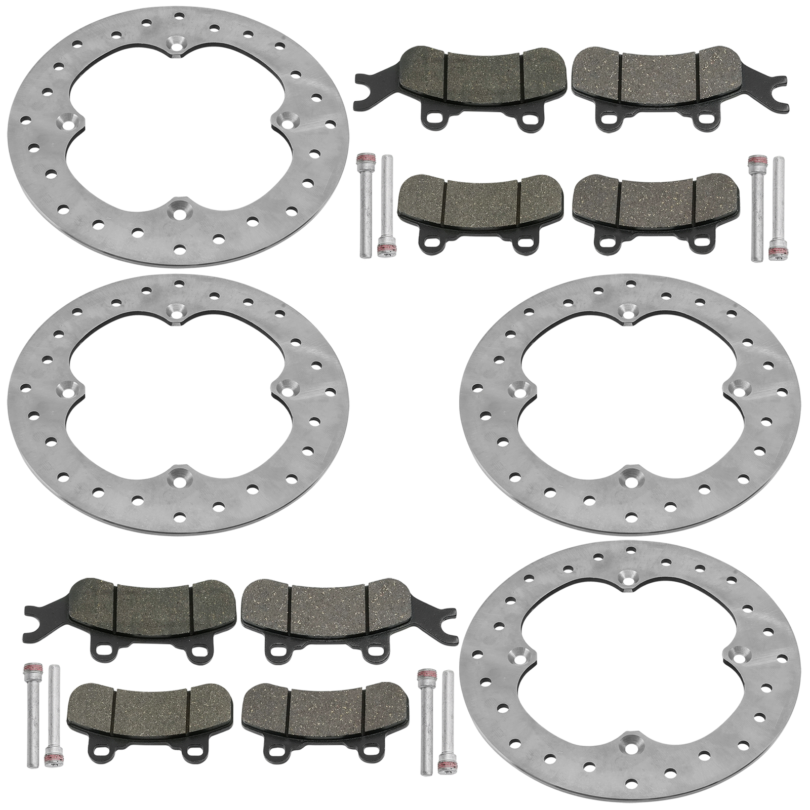 Fronr & Rear Brake Disc Rotors w/ Brake Pads for Can-Am Maverick X3 900 HO 2018