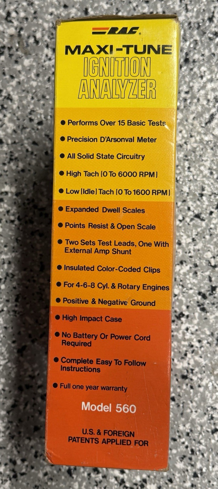 RAC Ignition Analyzer Maxi-Tune Dwell/ Tach Model 560 NOS New In Box