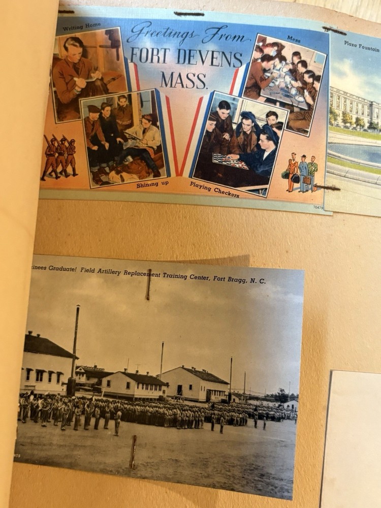 WWII US Scrap book of Robert Joseph May Photos, ID’s, Menu’s, Booklets,