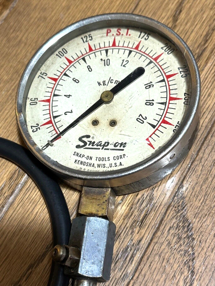 🇺🇸 Snap On Tools Compression Tester Pressure 300psi Gauge Engine Cylinder Hose
