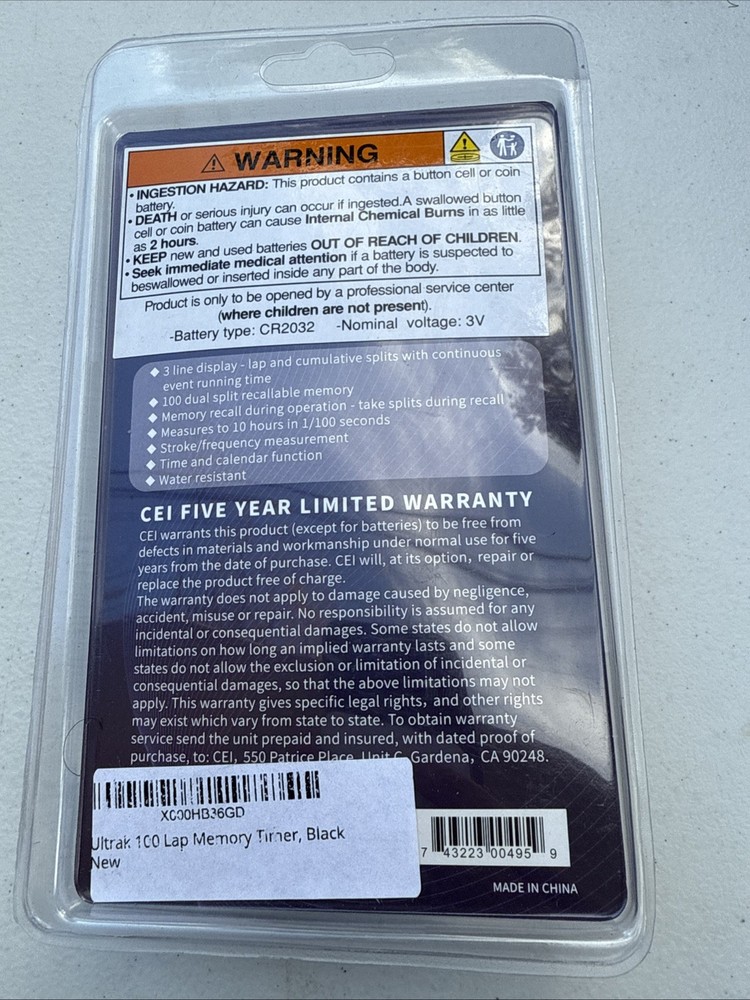 Ultrak 100 Lap Memory Timer Black