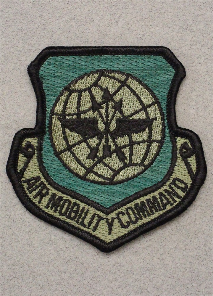 USAF Air Force Patch 183: Air Mobility Command - 3", subdued w/merrowed edge