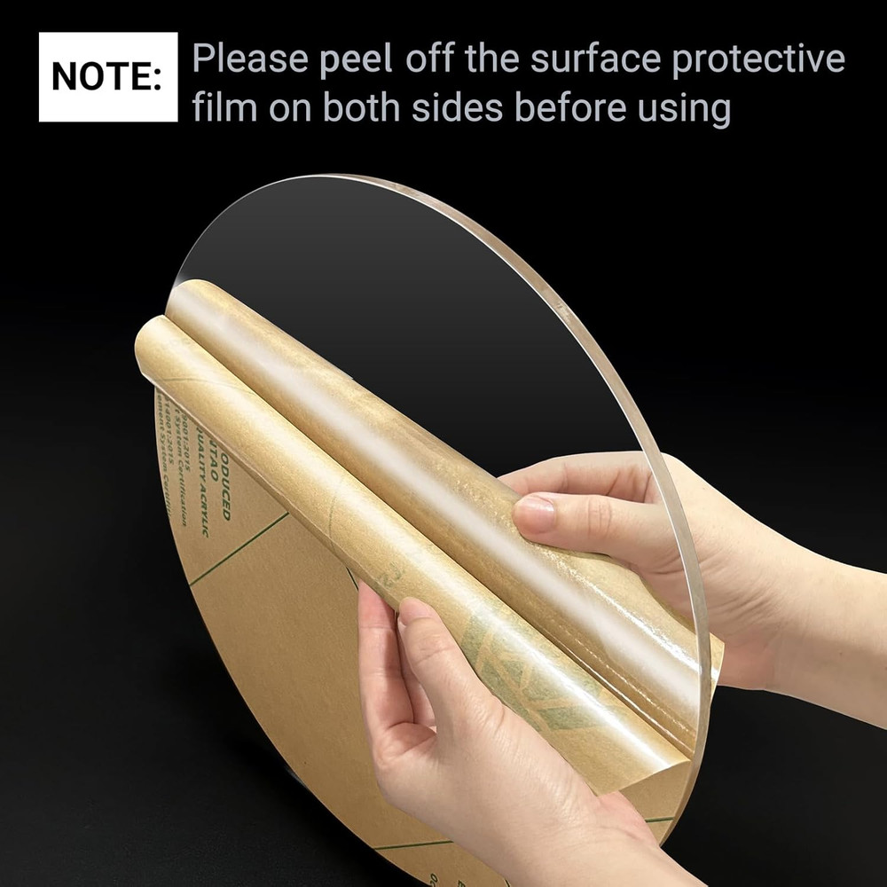 2 Pcs 1/8" Clear Acrylic Sheet, 9" Diameter Round Cake Disk, Plexiglass Table