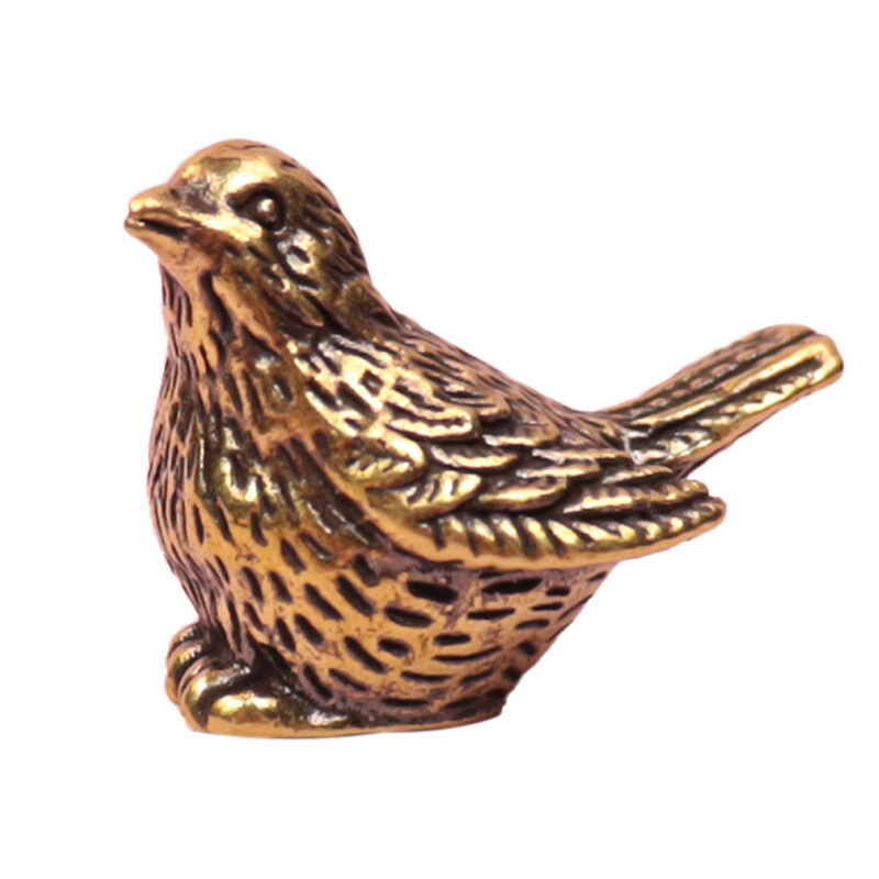 2 Solid Brass Sparrow Statue Decorations Animal House Tabletop Decorations