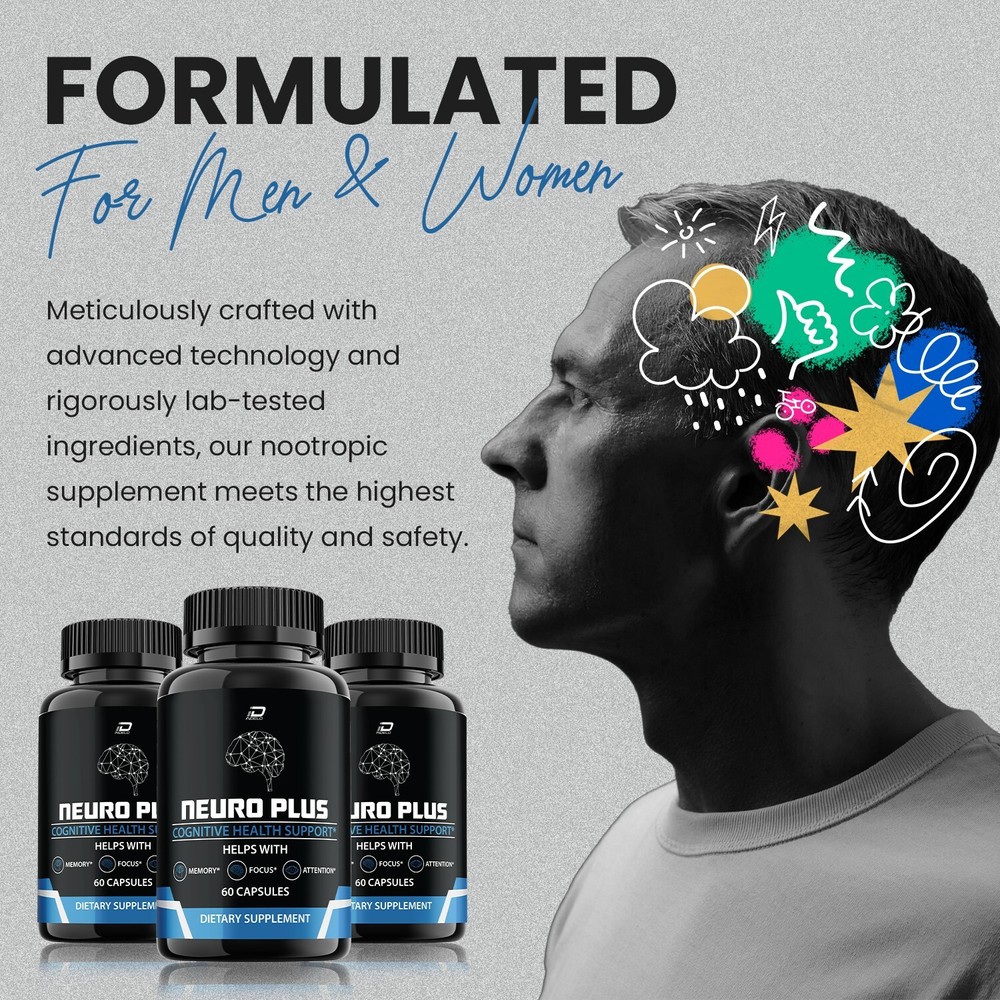(2 Pack) Neuro Plus Brain Supplement - NeuroPlus for Memory, Focus, Attention