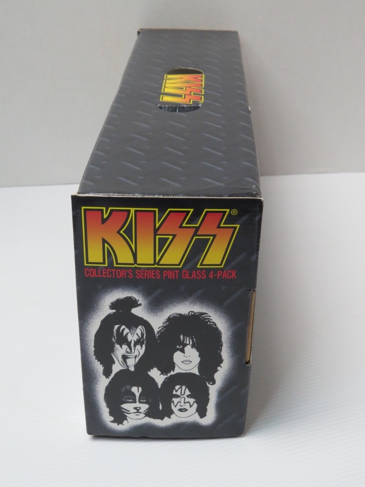 KISS LIVE SHOTS & LOGO PINT GLASSES SET OF 4 NEW IN BOX