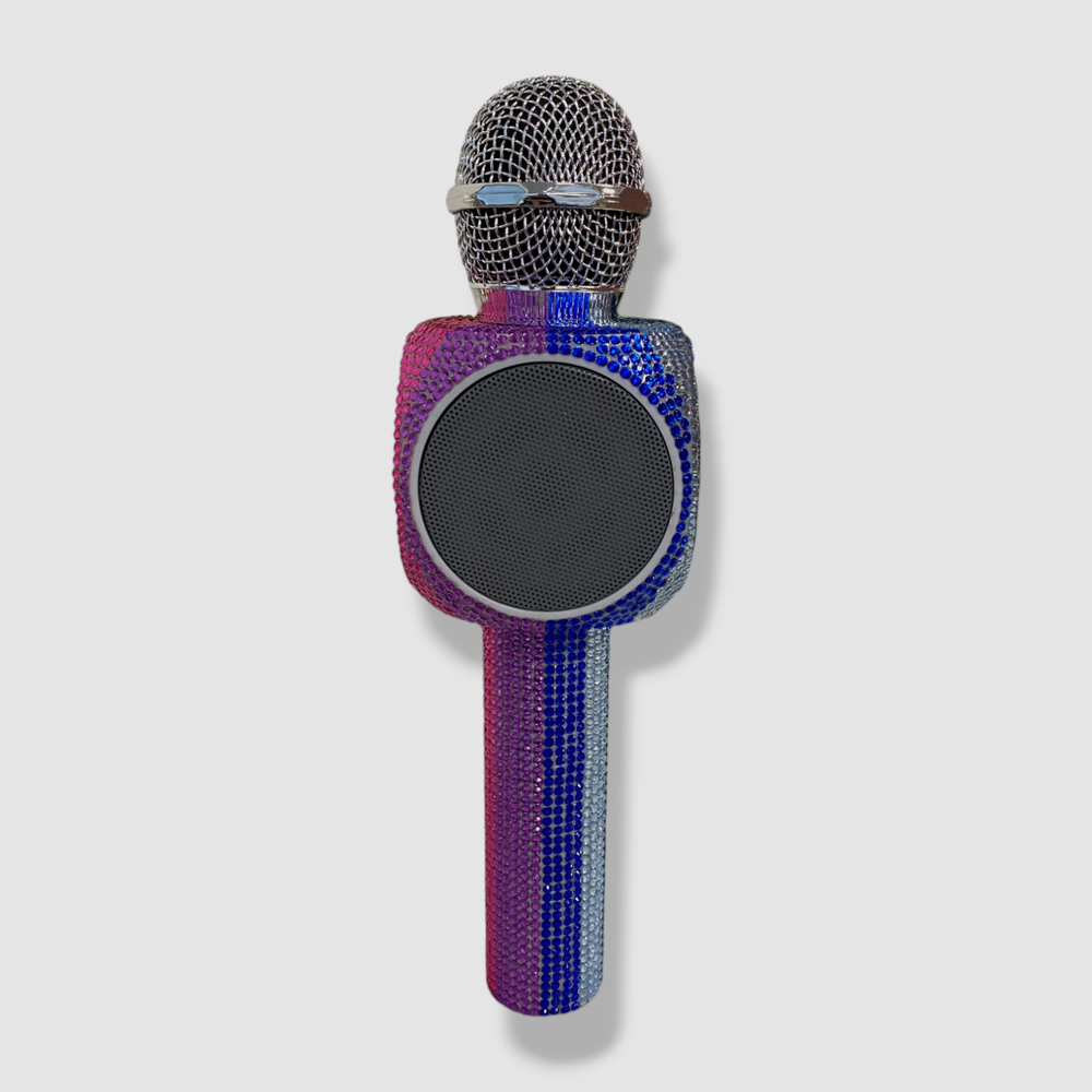 Wireless Express Pink Rainbow Bling Edition Karaoke Microphone/Bluetooth Speaker