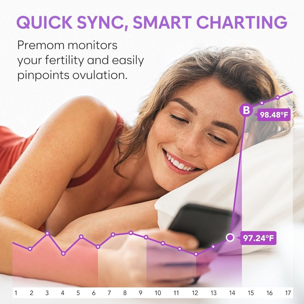 Premom Basal Body Thermometer – BBT Ovulation Tracker with App Sync, EBT-380