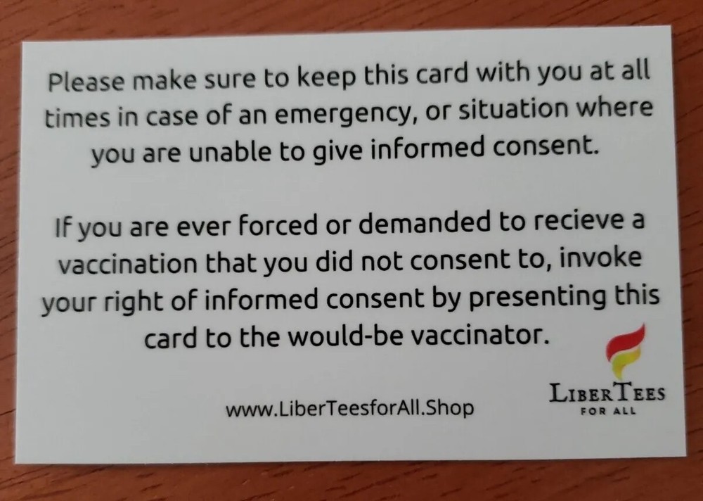 Vaccine Exemption Card