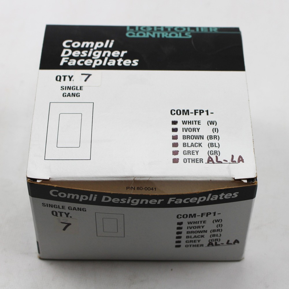 LIGHTOLIER COM-FP1 COMPLI FACEPLATE FINISH EXAMPLES, 7 DIFFERENT COLORS (7 PACK)