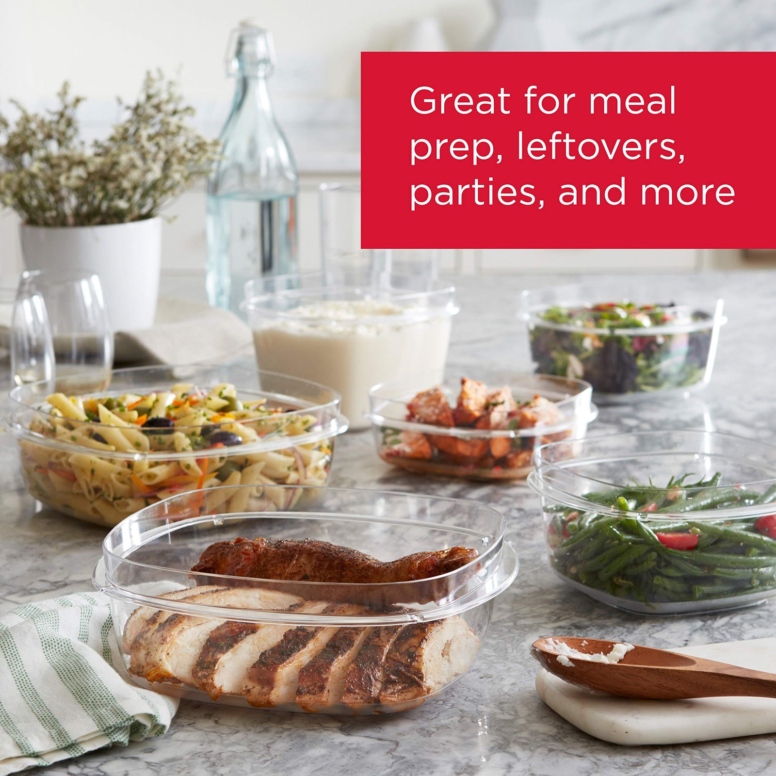 Rubbermaid Premier Food Storage Container, 10 Piece Set, Grey, BPA-Free, Micr...