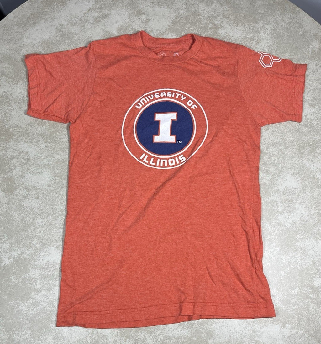 Rudis Illinois Illini Heather Orange Wrestling Shirt Size Small 1326