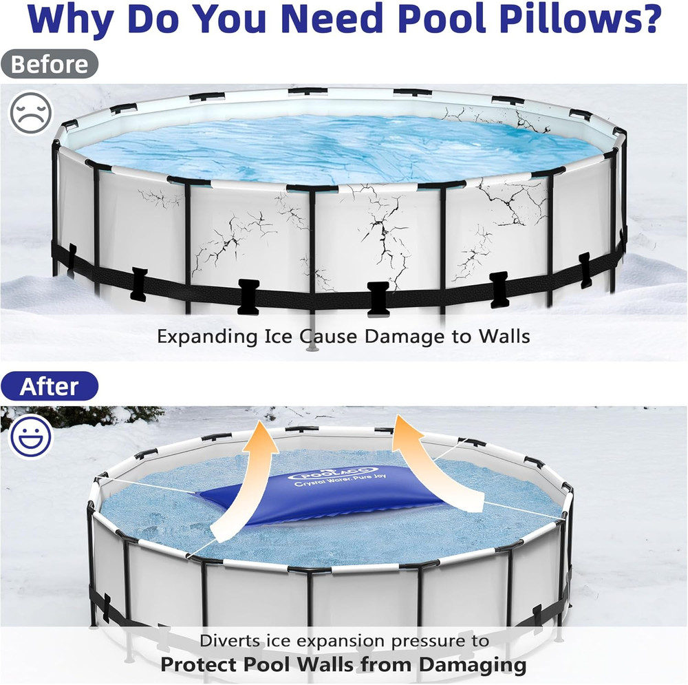 Pool Pillows for above Ground Pools Winterizing, Extra Durable Cold-Resistant In