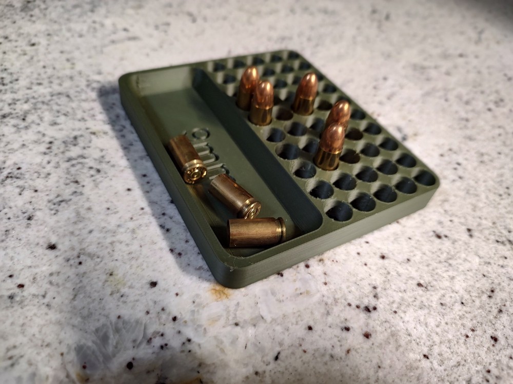 9 mm loading/reloading tray. New 3D printed in army green.