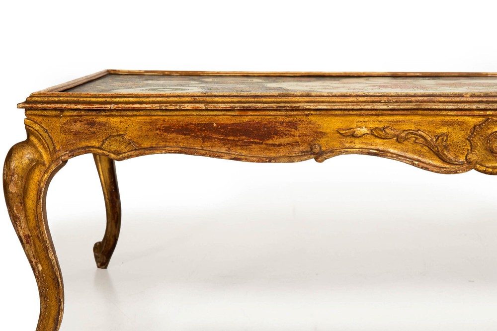 Hollywood Regency Painted Polychromed Low Coffee Table ca. 1940