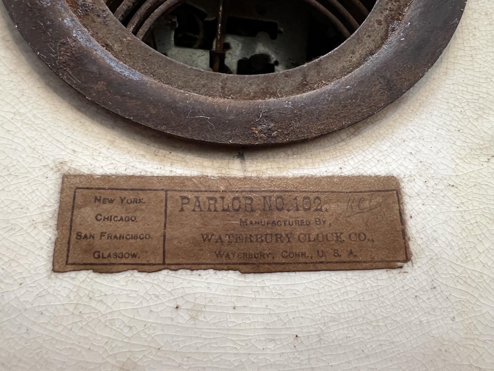 Waterbury Parlor Clock No. 102