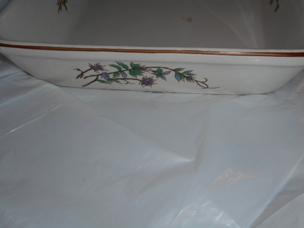 Woodhill Rectangular Baking Dish Floral Design Oven Microwave Dishwasher Safe #2