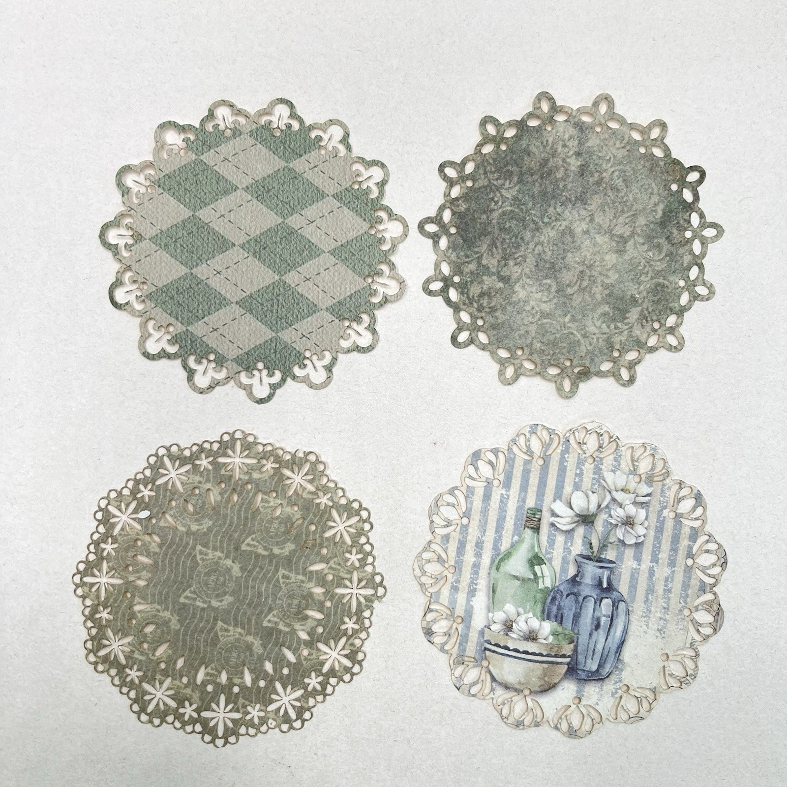 Lace Edge Doily Paper Floral Sheets Spring Junk Journal Collage Scrapbooking