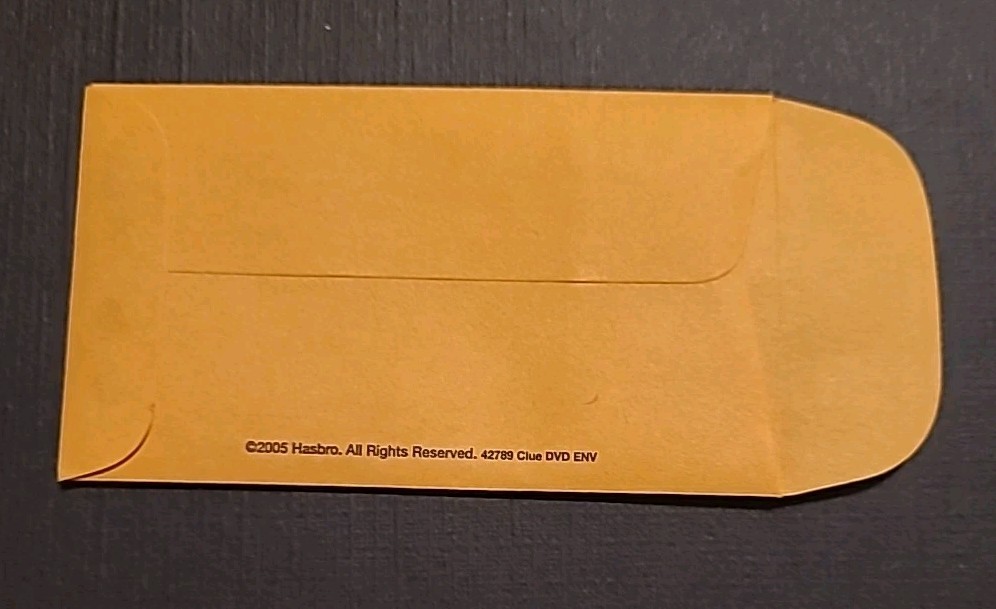 2006 Clue Game Replacement 42 Card Deck, Case File Envelope & DVD