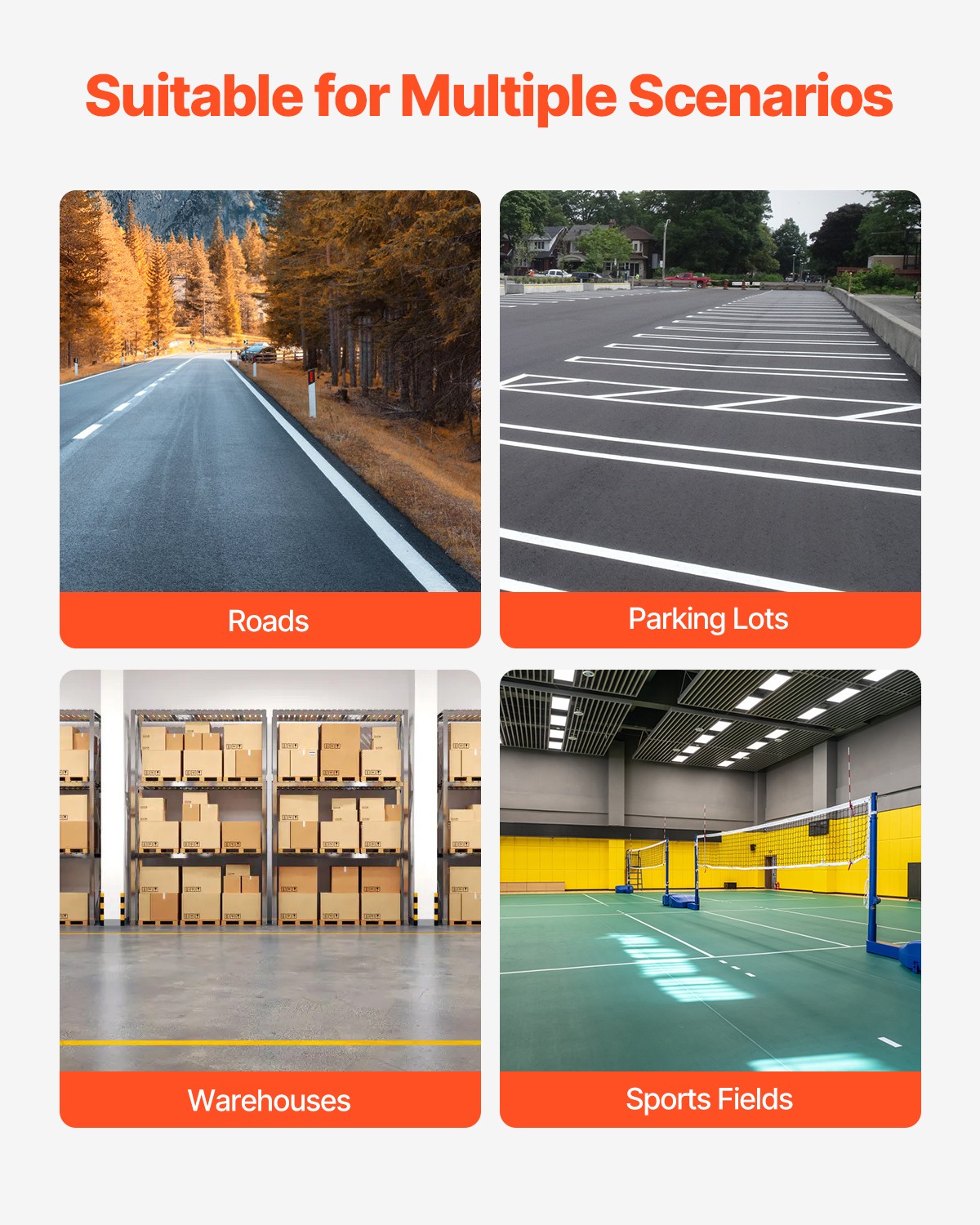 VEVOR Striping Line Marking Machine 220 lbs Capacity 4-Wheel Striping Machine