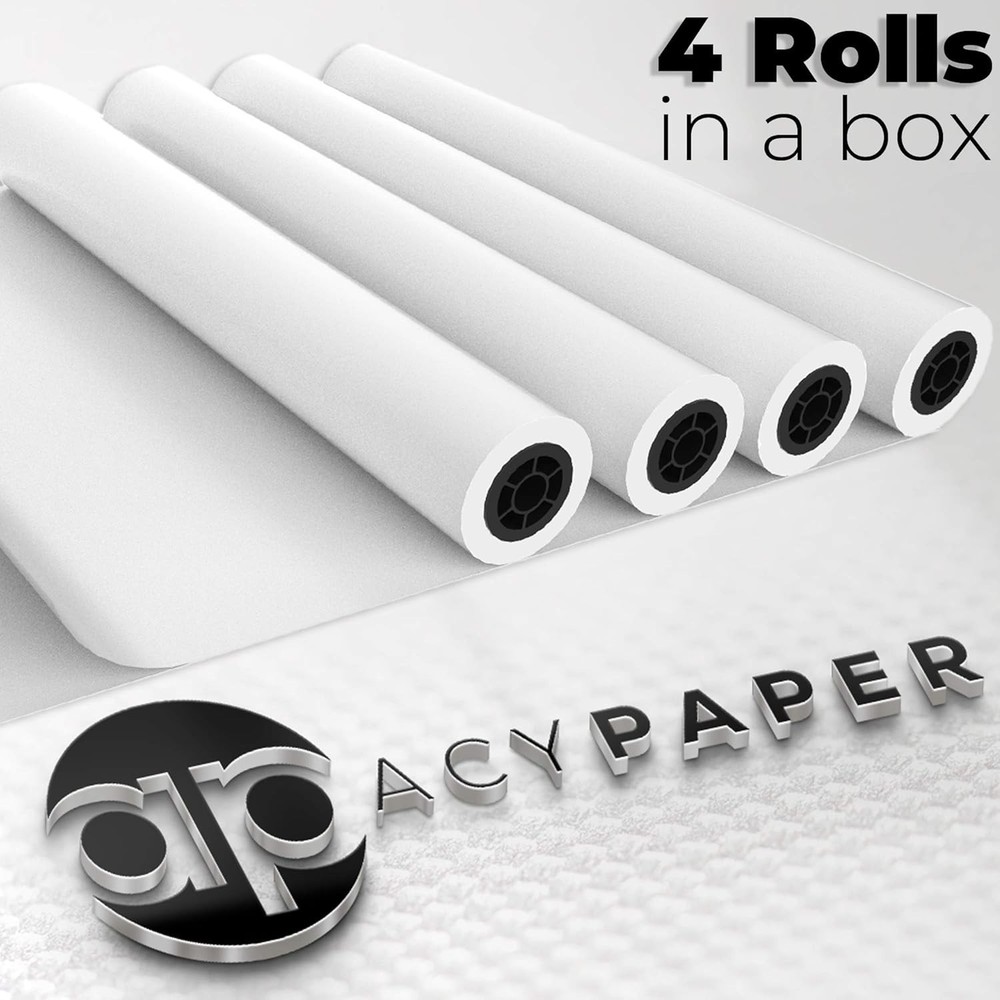 Plotter Paper Rolls 24x150 20 lb CAD Inkjet Large Format 4 Rolls