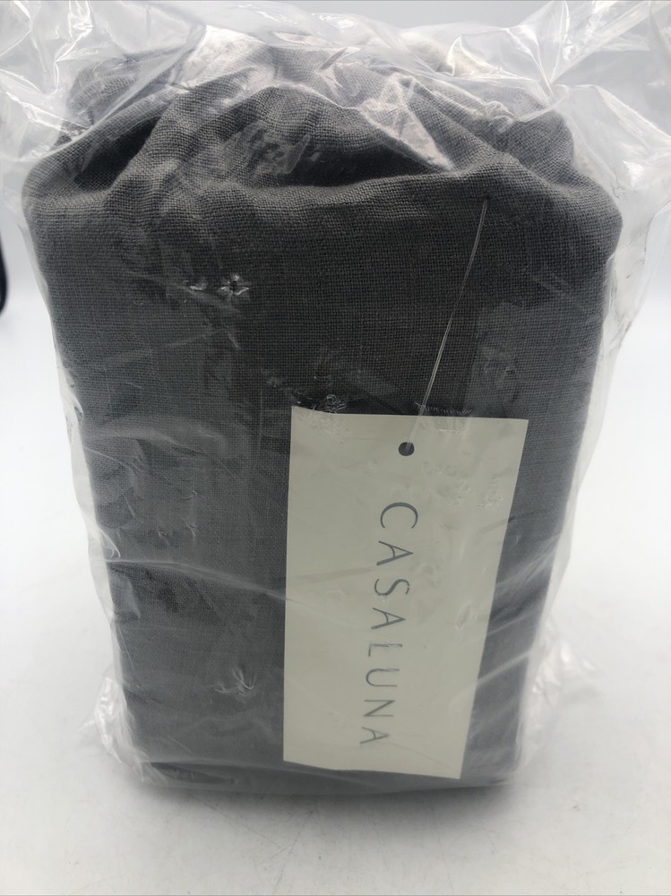 Casaluna King 100% Washed Hemp Solid Pillowcase Set Gray