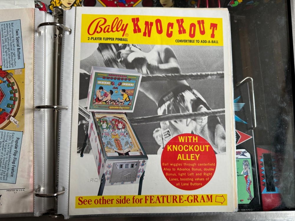 Bally Pinball Machine KNOCKOUT Flyer Ad Promo Insert Poster EM