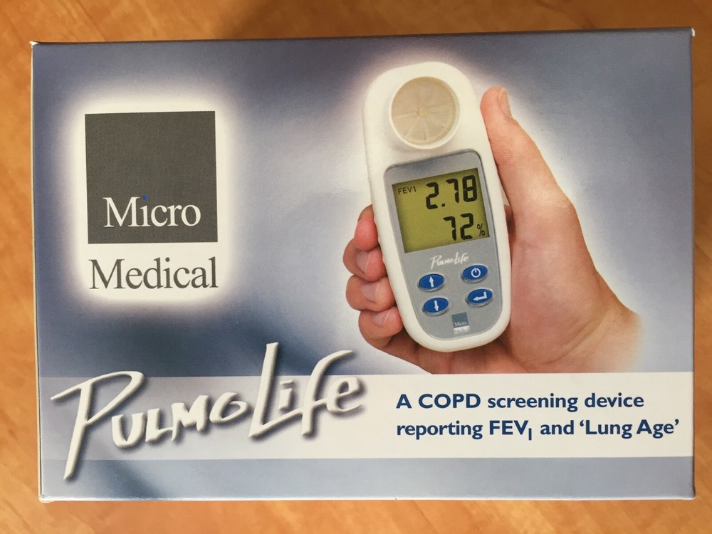 PulmoLife COPD Screening Device - Reporting FEV1 FEV% and Lung Age 
