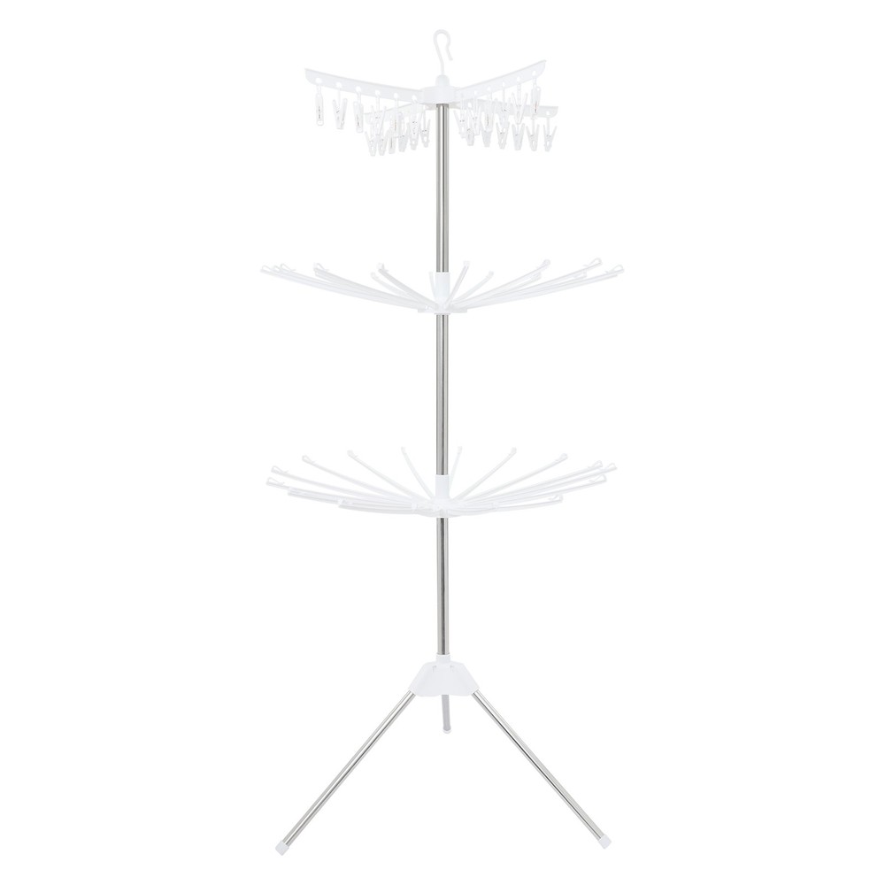 Foldable Clothes Drying Rack 3-Tier Laundry Drying Rack Rotating Clothing Rack