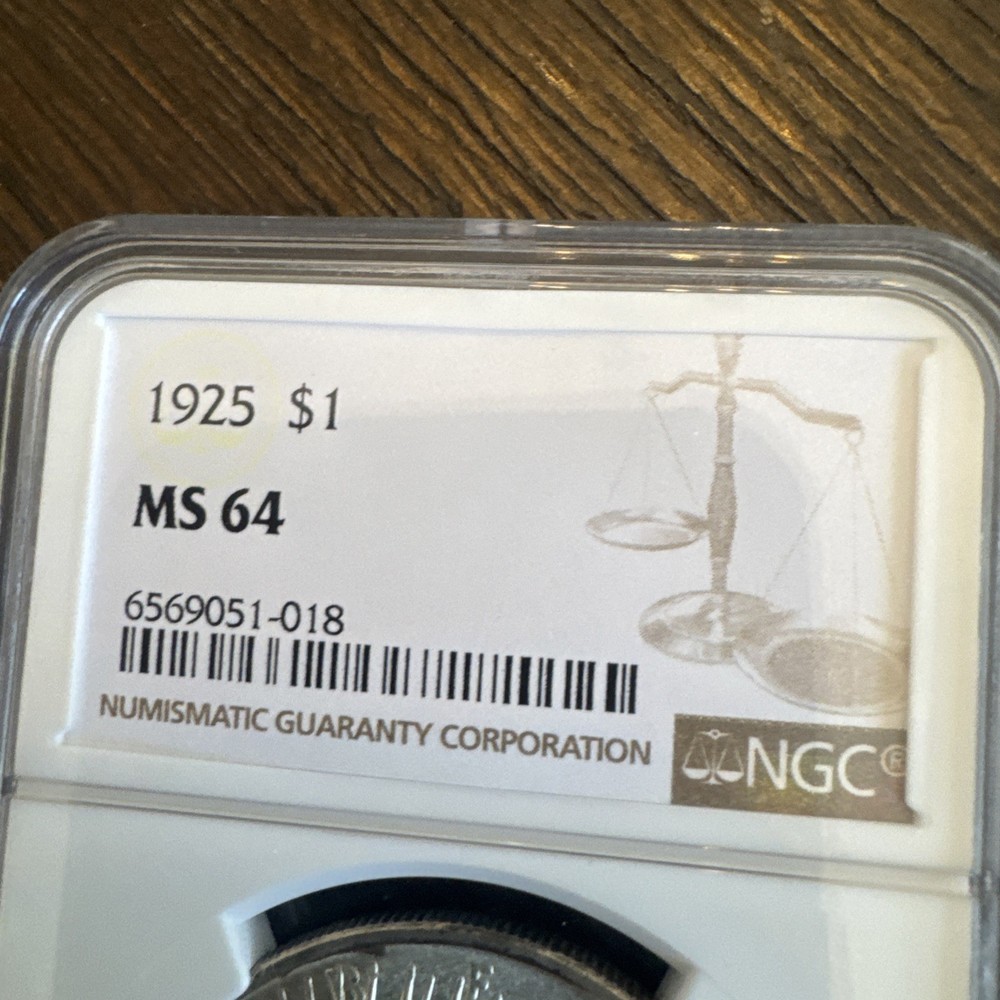 Peace Silver Dollar 1925 - 90% Silver Verified - NGC MS64