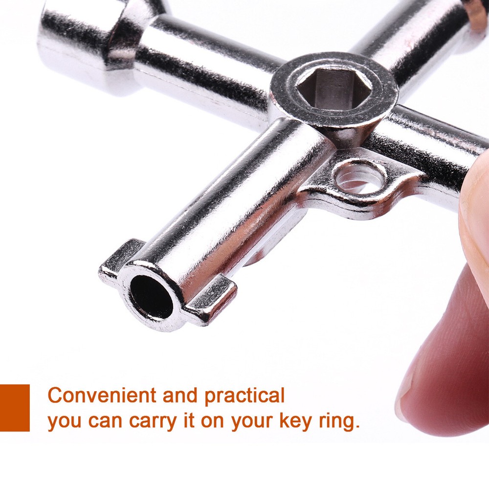 4-in-1 Key Wrench, Cross Square Triangle for Electrical Cabinet & Elevator