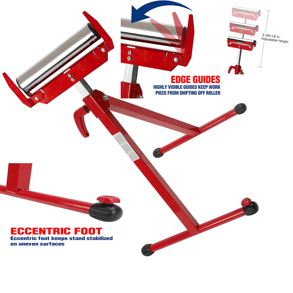 WORKPRO Heavy Duty Folding Roller Stand Height Adjustable w/250 LB Load Capacity