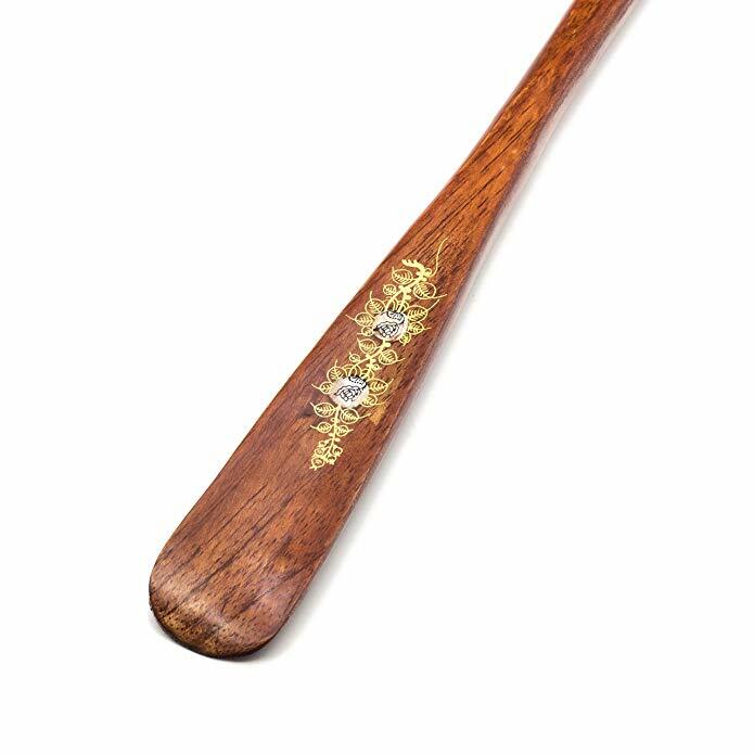 Extra Long Handle Shoe Horn AID Stick Hard Wood 21.5" Handled Wooden Shoehorn US