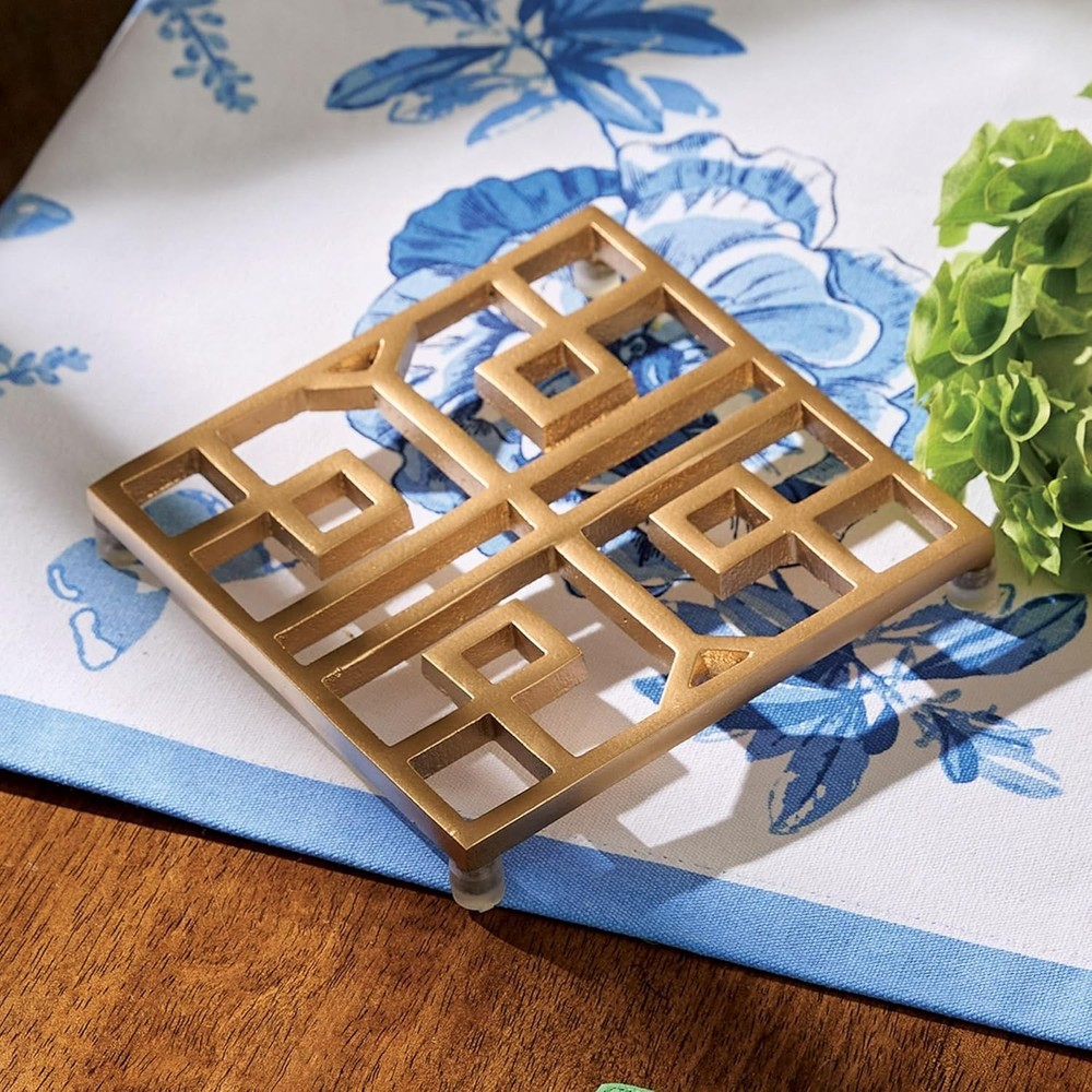 Thirstystone Square Deco Trivet - Gold