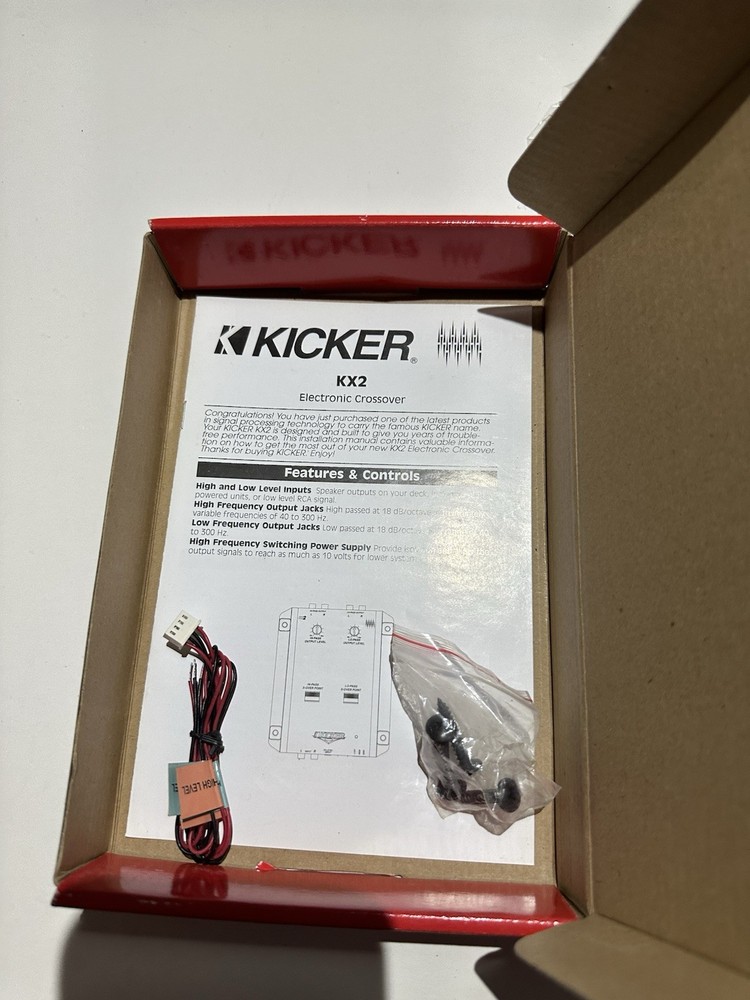 Kicker KX2 Two-Way Active Crossover Single Processor High Pass, 40-300hz