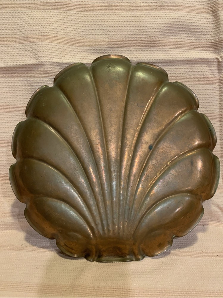 Antique Vintage Wallace Bros Solid Copper 10.5 Ornate Platter Serving Under Tray