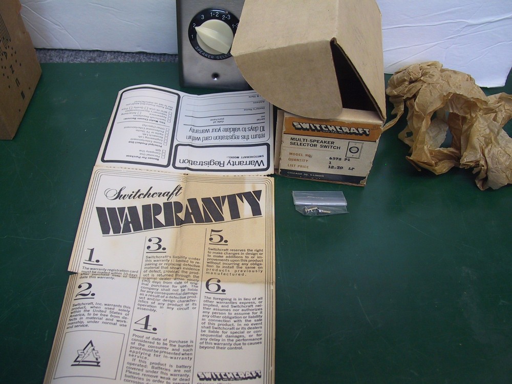 VINTAGE SWITCHCRAFT STEREO MULTI-SPEAKER SELECTOR SWITCH