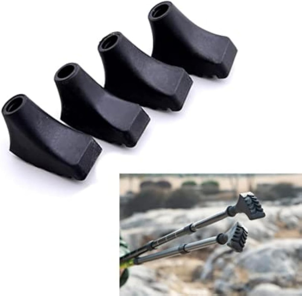 Walking Stick Tips Rubber - 4pcs Trekking Pole Replacement Feet