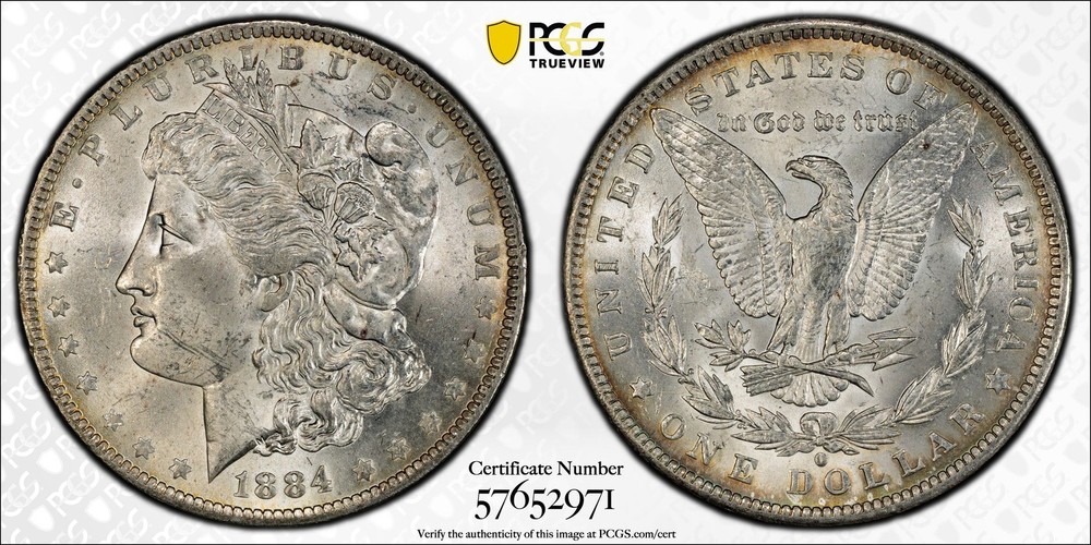 1884 O Morgan Silver Dollar PCGS MS-63