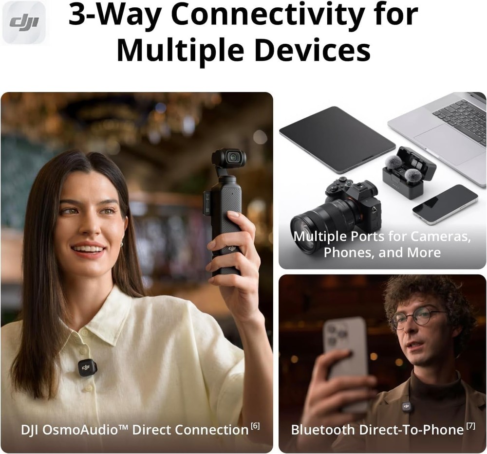 DJI Mic 2 (2TX + 1RX + ChargingCase) Advanced Mini Wireless Microphone