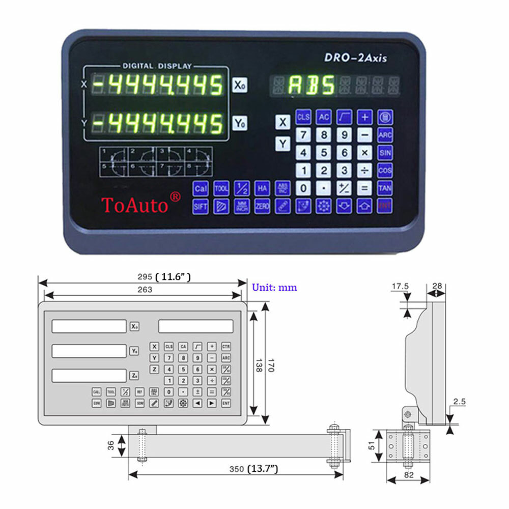 12" 40" TTL Linear Scale 2 Axis Digital Readout DRO Display Kit Milling Lathe US