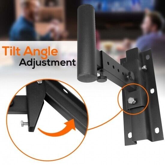 Pyle 2 Universal Adjustable Wall Mount Speaker Bracket Stands 80 lbs PSTNDW15