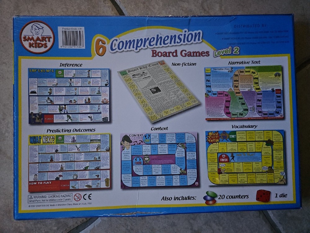 Smart Kids 6 Comprehension Board Games Level 2 - Develop Skills - NEW